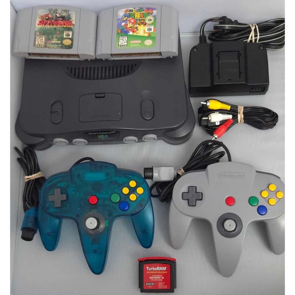 Nintendo 64 Console Bundle - N64 - Mario 64 - 2 Controllers - 4MB Expansion Pak